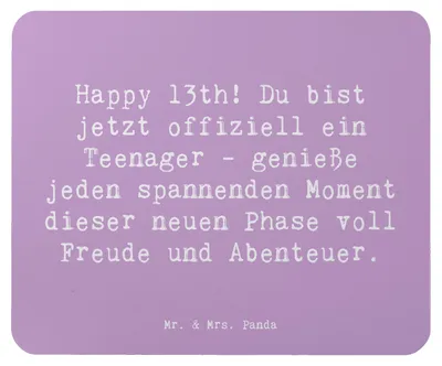 Produktbild von Mr. & Mrs. Panda Mousepad Spruch 13. Geburtstag - Lavendeltraum - Geschenk, Meilenstein, Geburtstagsgeschenk, unvergessliche Momente, pc, Happy Birthday, mauspad, Jugend