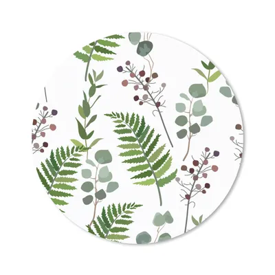 Produktbild von MuchoWow® Mauspad Mousepad Pflanzen - Muster - Blätter - Kräuter 20x20 cm - Mousepads - Maus Mat - Pad - Mausunterlage - Schreibtischmatte