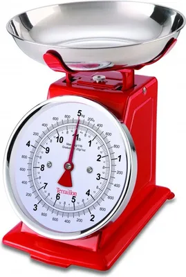 Obrázek produktu pro Terraillon Tradition 500, Mechanická kuchyňská váha, 5 kg, 10 g, Červená, 240 x 210 x 260 mm