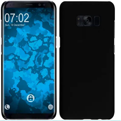 Produktbild von PhoneNatic Case kompatibel mit Samsung Galaxy S8 Plus - Hülle schwarz gummiert Hard-case + flexible Folie