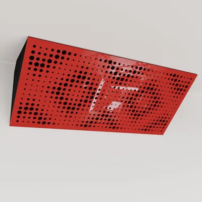 Produktbild von 2er-Pack – Schmale akustische Eck-Bassfalle mit Samtstoff | 23x50x10 cm |Reflexion - Schalldämmung | [REBAT (Horizont) - Roter Kunststoff |Schwarz]