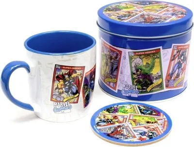 Produktbild von Geschenk Zinn Becher + Untersetzer Marvel Letters