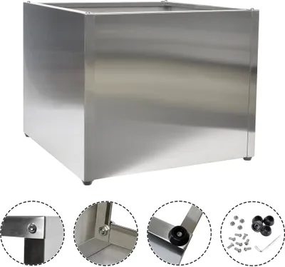 Zdjęcie produktu dla KÖHKO® Designerska donica ze stali nierdzewnej QUADER 100x100x50 cm | kwadratowa donica ze szczotkowanej stali nierdzewnej