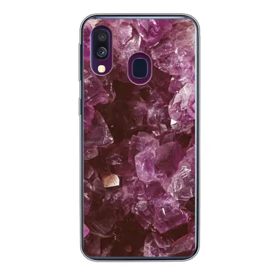 Produktbild von MuchoWow® Handyhülle Schutzhülle Hülle für Samsung Galaxy A40 Edelsteine - Amethyst - Kristalle und Edelsteine Silikon Softcase Handy Hülle - Handy-Tasche