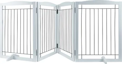 Zdjęcie produktu dla Składana bramka dla psa - bramka zabezpieczająca dla dzieci - biała 610x813mm - składana bramka zabezpieczająca dla zwierząt domowych