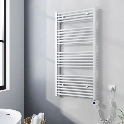Produktbild von Heilmetz Heizkörper Badheizkörper Elektrisch mit Thermostat Weiß 120x60cm Handtuchtrockner Handtuchwärmer Elektrisch mit 600 Watt Heizstab Ohne heizstab