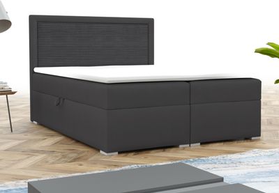 Boxspringbett JOHN II Polsterbett Komplettbett Bett Schlafzimmer Kopfteil Cord 160x200 cm inkl. Bettkasten Topper