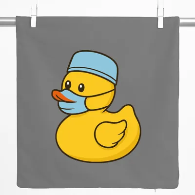 Produktbild von Huuraa Kissenbezug Quietscheente Gesundheits- und Krankenpflege Comic Gummiente 40x40cm Steel Grey Baumwolle Dekokissenbezug Geschenkidee