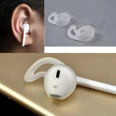 Zdjęcie produktu dla CHPN – Etui do AirPods – Kompatybilne z Apple AirPods – Antypoślizgowe nakładki na słuchawki – Silikon – 1 para – Białe – Zapobiega zgubieniu AirPods