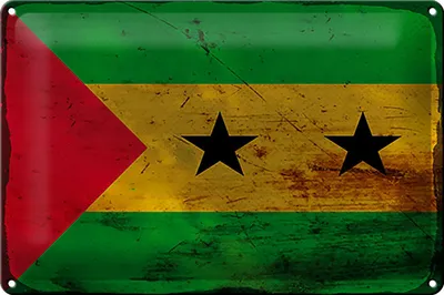 Produktbild von Blechschild Flagge São Tomé und Príncipe 30x20cm Flag Rost
