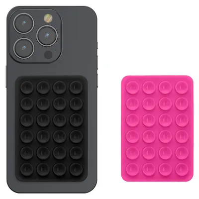 Produktbild von kwmobile 2x Silikon Saugnapf Handyhalterung - Handy Halter selbstklebend - 5,5 x 8cm - Universal Halterung für Handyhüllen - Kompatibel mit iPhone und