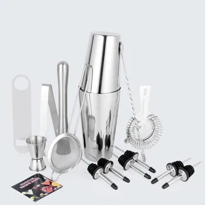 Produktbild von 15 Teile Cocktail Shaker Set, Cocktail Mix Set mit Doppel-Jigger, Eiszange, Muddler, Flaschenöffner und Shaker für perfekte Cocktails