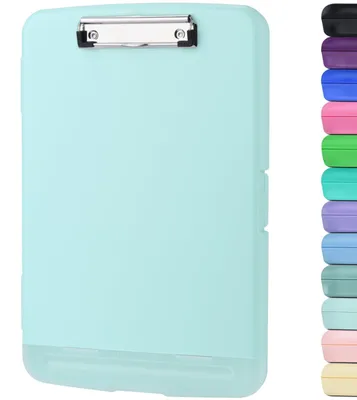 Produktbild von A4 Clipboard mit Stauraum - Aufbewahrungs-Clipboard - Kunststoff Clipboardmappe - Stiftfach - Mini-Büro - Glatte Schreibfläche - Aufbewahrungsmappe