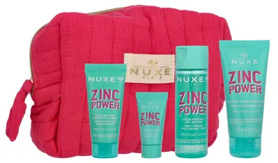 Obrázek produktu pro Čisticí gel 50 ml / Tonikum 30 ml / Sérum 5 ml / Pleťová voda 15 ml – Cestovní sada Nuxe Zinc Power
