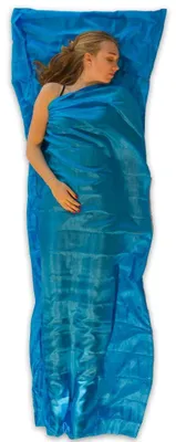 Produktbild von LOWLAND OUTDOOR Hüttenschlafsack Seide Blau 220 x 85 cm Schlafsack Camping Ultra leicht