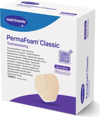 Zdjęcie produktu dla Piankowy opatrunek tracheostomijny Permafoam classic 8x8cm 10 szt