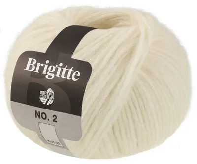 Zdjęcie produktu dla Lana Grossa BRIGITTE NO. 2, włóczka 50 g, 140 m, mieszanka alpaki i bawełny, przędza do szydełkowania i robienia na drutach, kolor 016 - biały