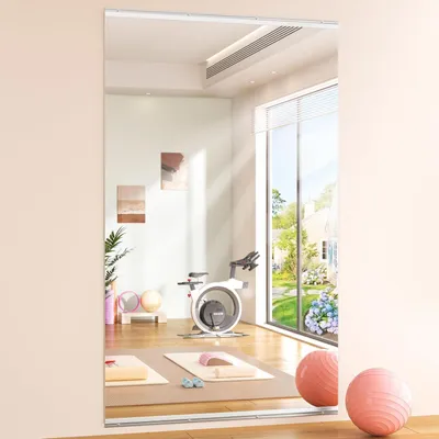 Productafbeelding van Spiegel voor het hele lichaam, 240x100 cm, gehard glas, fitnessspiegel, wandspiegel, staande spiegel