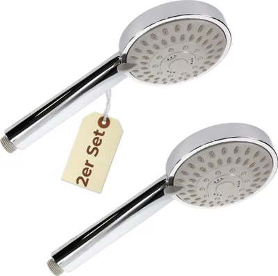 Produktbild von 2er Set Duschkopf Wassersparend 5 Funktion Duschbrause Handbrause Dusche Brausekopf Dusche Antikalk Shower Head