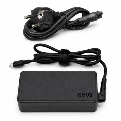Immagine prodotto di Caricabatterie USB-C da 65W - Adatto per smartphone, tablet, laptop, ecc. - Potenza: 15W, 45W, 65W - Cavo da 1,2 metri - Colore: nero