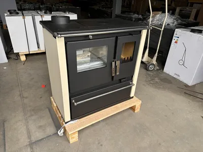 Produktbild von EEK A+ - Verso CS Plus Inox Küchenofen Kaminofen Holzherd 7.7 kW - Beige Seitenteile - Links