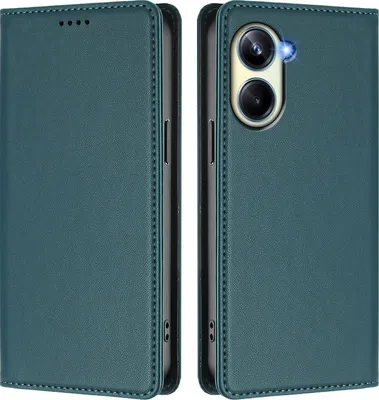 Immagine prodotto di Custodia in pelle per Realme 10 Pro 5G, custodia a libro magnetica in Finto cuoio con supporto, verde