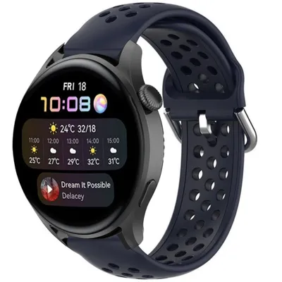 Produktbild von Strap-it Huawei Watch 3 (Pro) Silikonarmband mit Löchern (Dunkelblau)