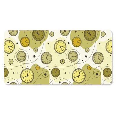 Produktbild von MuchoWow® Mauspad Mousepad Retro - Uhr - Muster - Polka dots 60x30 cm - Mousepads - Maus Mat - Pad - Mausunterlage - Nachhaltig