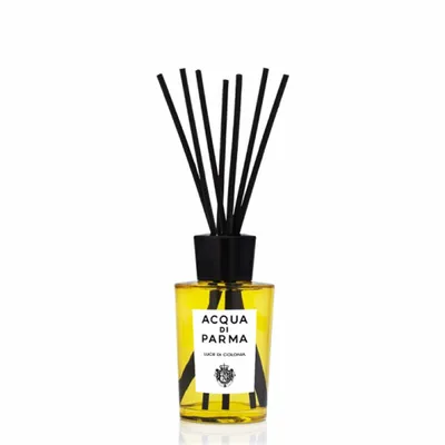 A product shot of a diffuser with reeds.