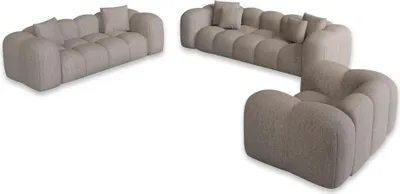 Produktbild von Strukturstoff 3-2-1-Sitzer Sofa Set Valora Beige