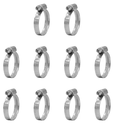 Immagine prodotto di Set di 10 fascette stringitubo in acciaio inossidabile (20-32 mm)