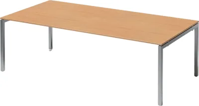 Produktbild von Bisley Cito Konferenztisch U-Gestell fixiert - Gestell: Silber, Nachbildung: Buche, Größe:  240 x 120 cm