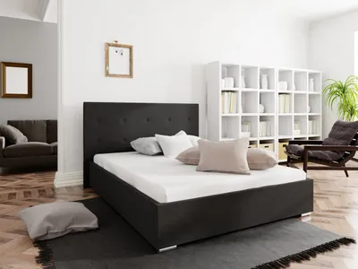 Zdjęcie produktu dla Łóżko małżeńskie 140 x 200 FLEK 1 – czarne