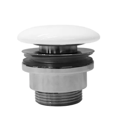 Produktbild von GSI Waschbeckenablauf 5/4", nicht verschließbar, Keramikstopfen, 5-65 mm, weiß glänzend PVC11