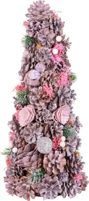Obrázek produktu pro MagicHome Vánoční stromeček, zdobený, růžový, 40 cm
