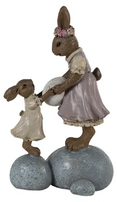 Produktbild von Clayre & Eef Figur Kaninchen 10x6x17 cm Braun Rosa Polyresin
