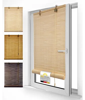 Obrázek produktu pro Bambusová roleta - Přírodní - 80 x 220 cm - Bez vrtání - Na okna a dveře