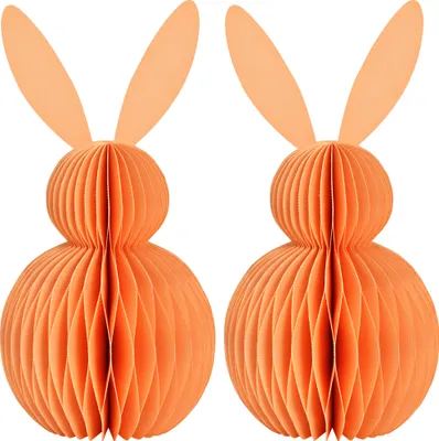 Produktbild von Osterdeko Osterhasen zum Hinstellen orange 2er Set Dekofiguren