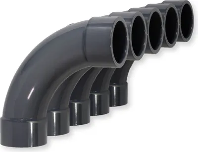 Produktbild von PVC-U Fitting T-Stück Bogen 90°, Ø 50 mm, beidseitige Klebemuffe 5er-Set