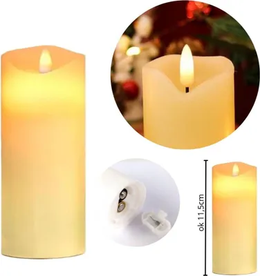 Image de Bougie LED à piles pour éclairage funéraire, env. 11,5 cm Effet de flamme