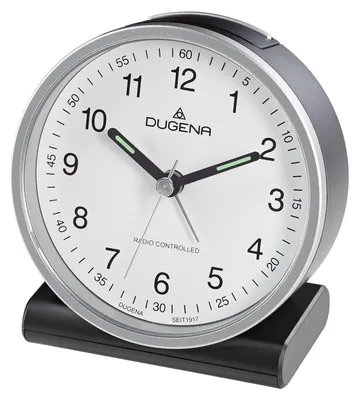 Produktbild von Dugena 4460943 Funkwecker Silber / Weiß