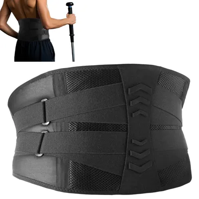 Produktbild von OKWISH Rückenstützgürtel für den unteren Rücken für Männer und Damen mit 4 Stäben - Rückenbandage für Skoliose & Ischias Schmerzlinderung XL(160-200)
