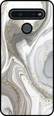 Produktbild von Smartphonica Handytasche passend für LG K41S mit Marmordruck - TPU Rückabdeckung Fall Marmor Design - Silber