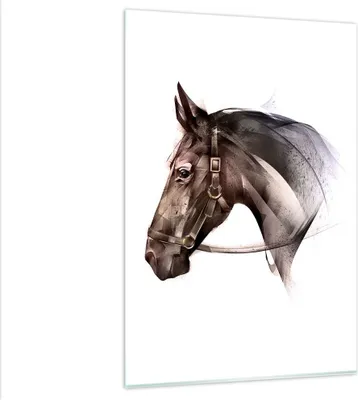 Produktbild von Bilder auf glas - Einteilig - Pferd Abstraktion - 80x120cm - Glasbilder - Wandbilder - Bilder - zum Aufhängen bereit - Wanddekoration aus Glas - Glas Bilder - Wandbild auf Glas - GPA80x120-4106