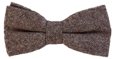 Produktbild von DonDon Herren Fliege 12 x 6 cm Baumwolle gebunden und längenverstellbar beige schwarz
