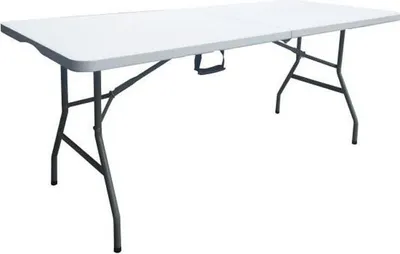 Zdjęcie produktu dla Stół Składany TERRANOVA, 180x74x73,5 cm, 8 Osób, Biały, Stal i Polietylen PEHD
