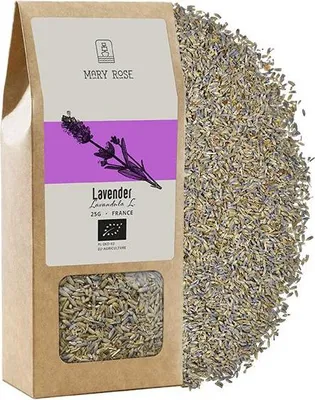 Produktbild von Mary Rose - Bio Lavendelblüten 25g - 100% Getrocknet - Ätherischer Duft - Vielseitig Für Tee, Desserts, Kosmetik - Hochwertig - Aus Frankreich