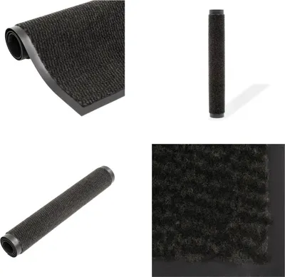 Produktbild von vidaXL Schmutzfangmatte Rechteckig Getuftet 80x120 cm Schwarz - Schmutzfangmatte - Schmutzfangmatten - Türmatte - Türmatten