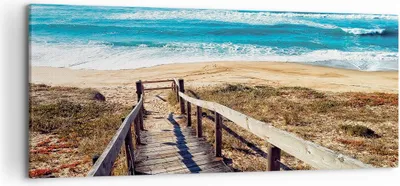 Produktbild von Bild auf Leinwand - Leinwandbild - Einteilig - Meer Strand Eintritt - 120x50cm - Wand Bild - Wanddeko - Wandbilder - Leinwanddruck - Bilder - Wanddekoration - Leinwand bilder - AB120x50-4359
