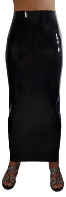 Latex-Humpelrock Schwarz Damen Naturlatex Gummi Einheitsgröße, Ansicht 1
